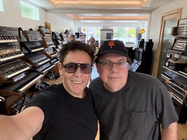 Franck Martin, Joachim Garraud, and Lance at the Vintage Synthesizer Museum